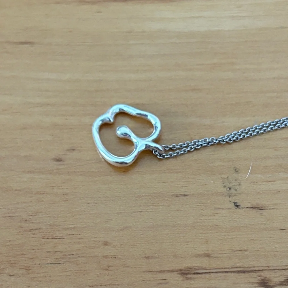 Tiffany & Co. Else Peretti Apple 15mm Necklace Pendant Sterling Silver 16" - Picture 7 of 14